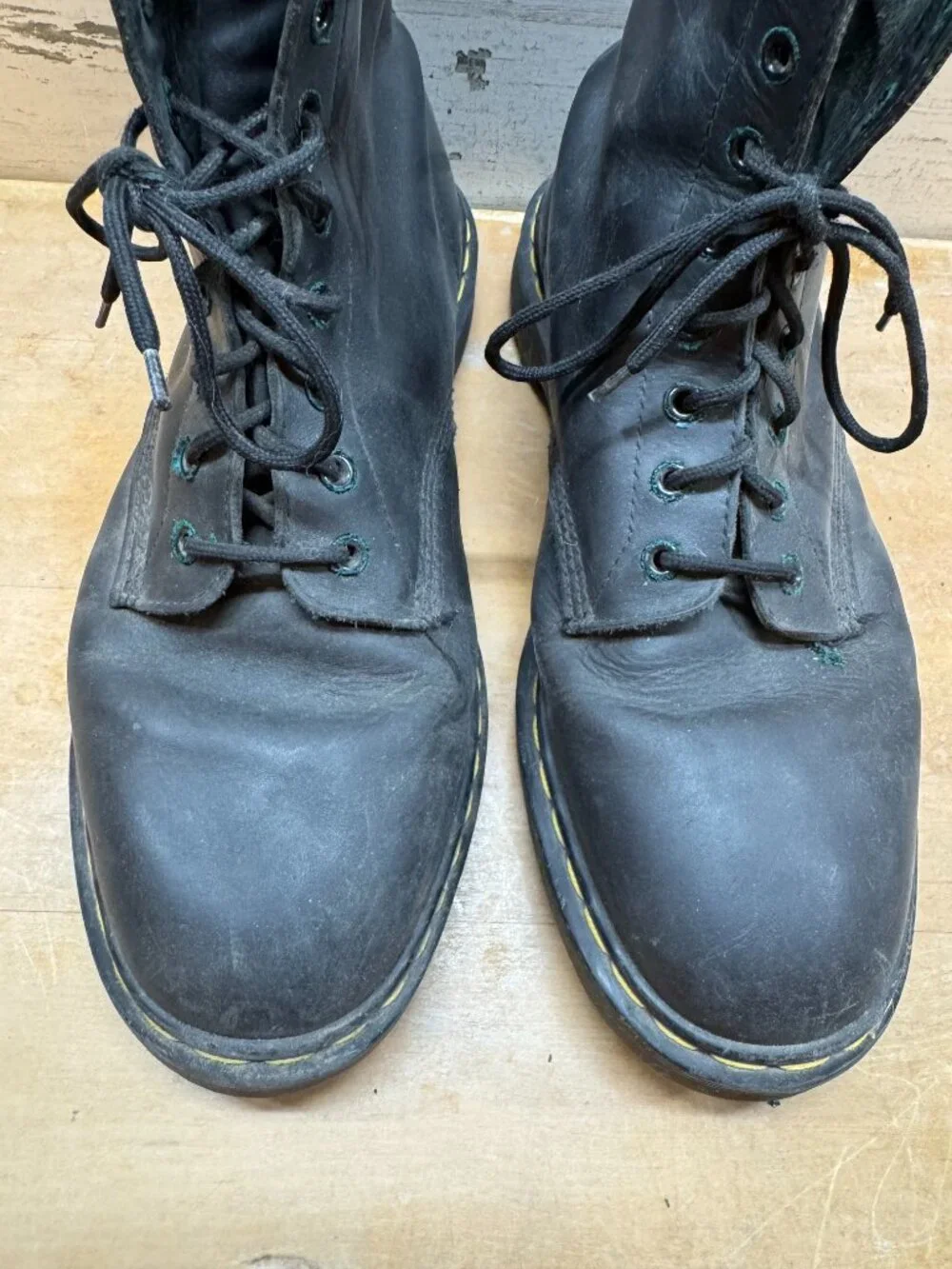 DOC MARTENS Black Lace Up Boots Mens Size 13